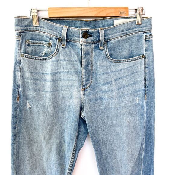Rag & Bone Medium Wash Standard Issue Fit 1 Skinny Leg Distressed Denim Jeans 32 - Picture 2 of 8